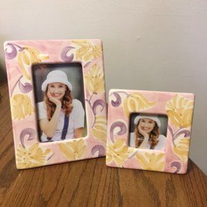 Set of 2 Vintage Ceramic Photo Frames NWOT